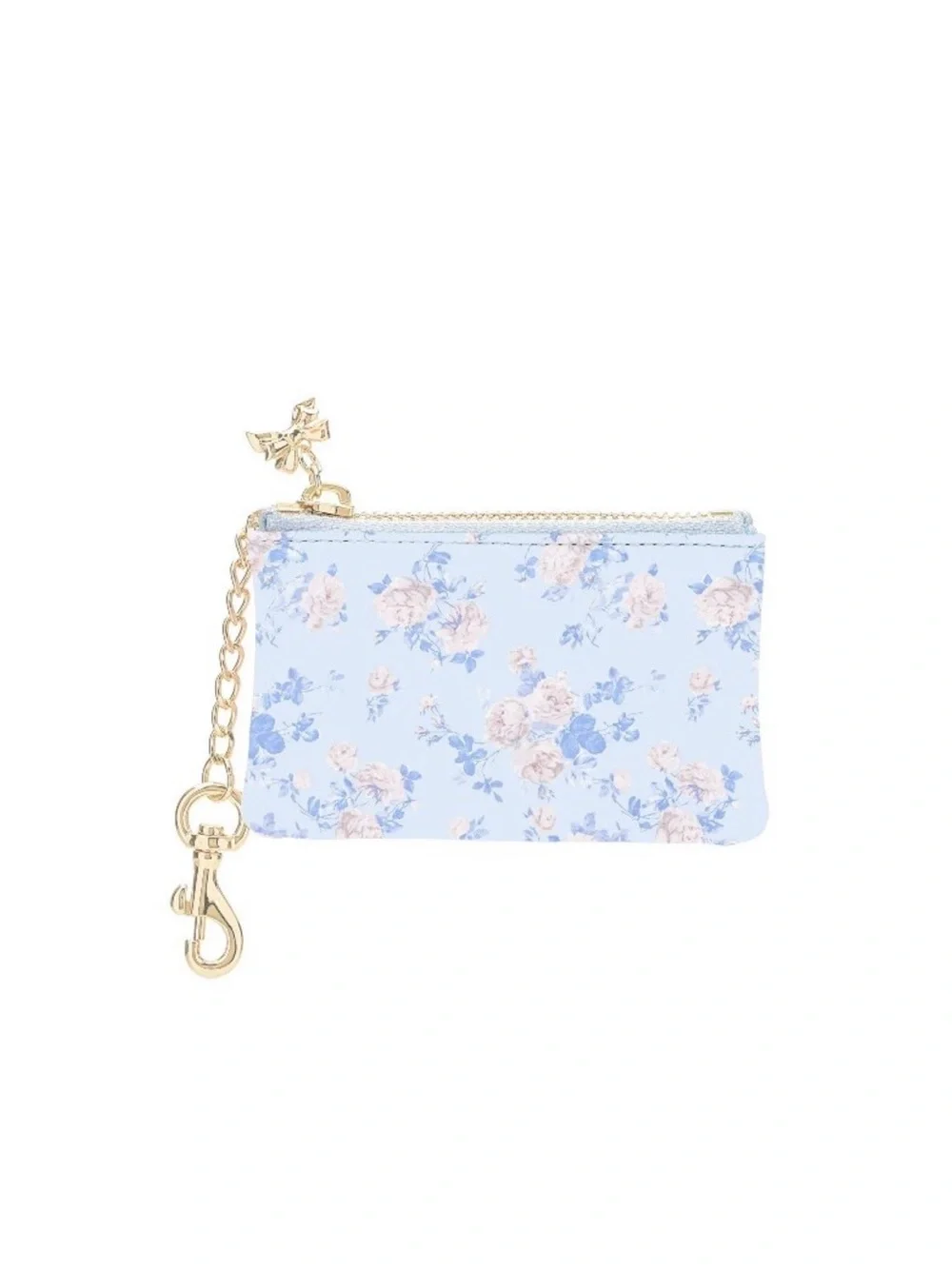 Floral Zip Card Holder Keychain